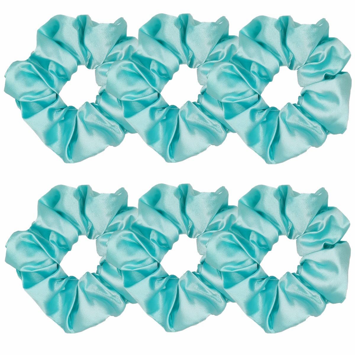 Sufermoe 6 Pcs Satin Silk Hair Scrunchies, 6 Classic Colors, Soft Hair Ties, Fashion Hair Bands, Hair Bow Ropes, Hair Elastic Ponytail Holders for Women and Girls, 4.5 Inch