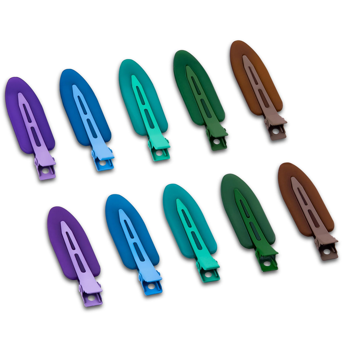 10 Pcs Creaseless No Crease No Bend Flat Hair Clips For Styling Non Slip Makeup Clips For Women Salon Hairstyle,Matte Black Brown Beige
