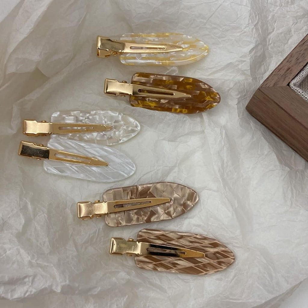 Large No Crease Hair Clips No bend Hair Clips for Women Acrylic Resin Flat Clip Flat Bangs Waves Duck Bill Clips No Hair Barrettes for Women Girls