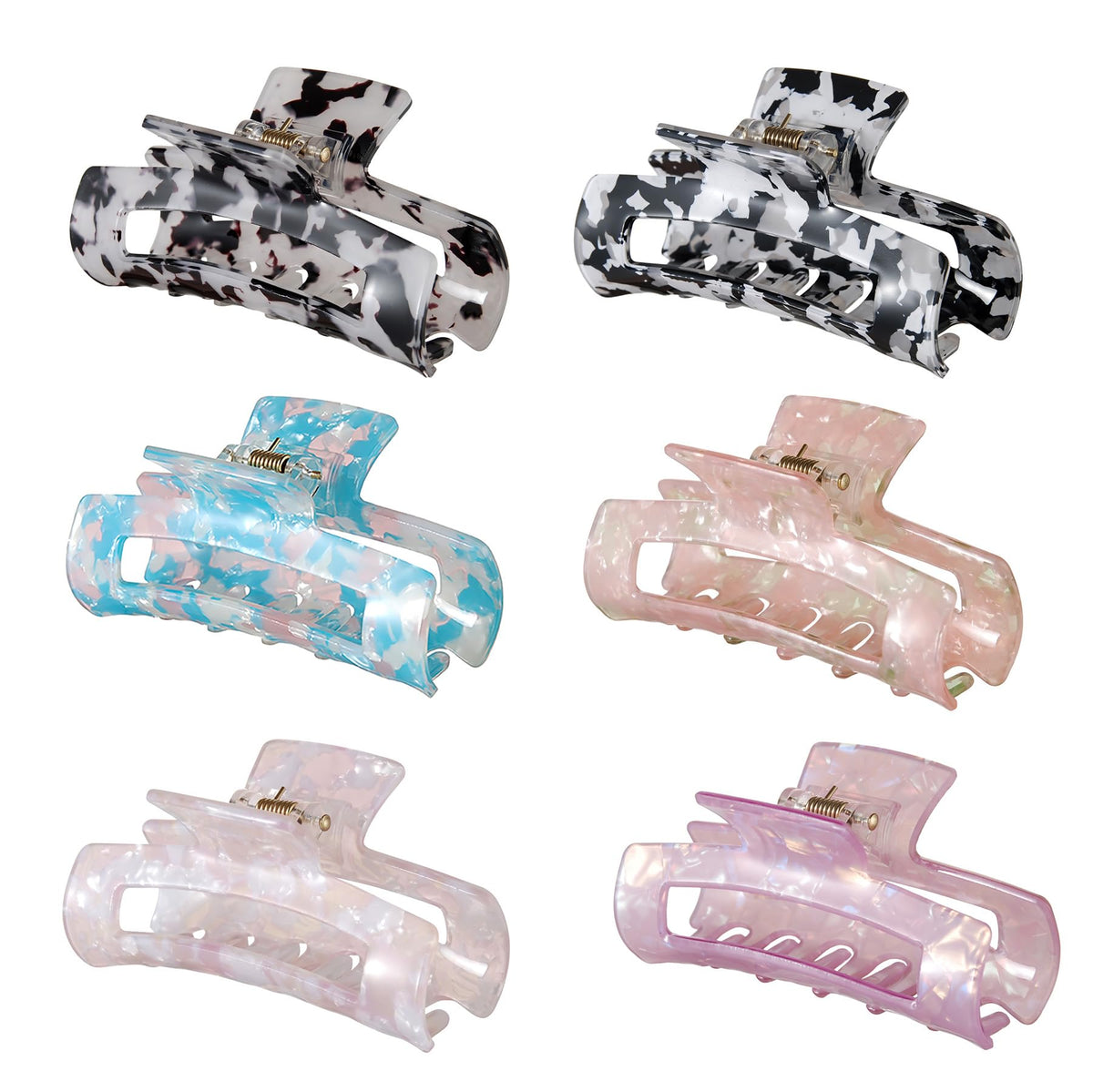 4Pcs Hair Claw Clips, Acetate Hair Banana Barrettes, French Butterfly Jaw