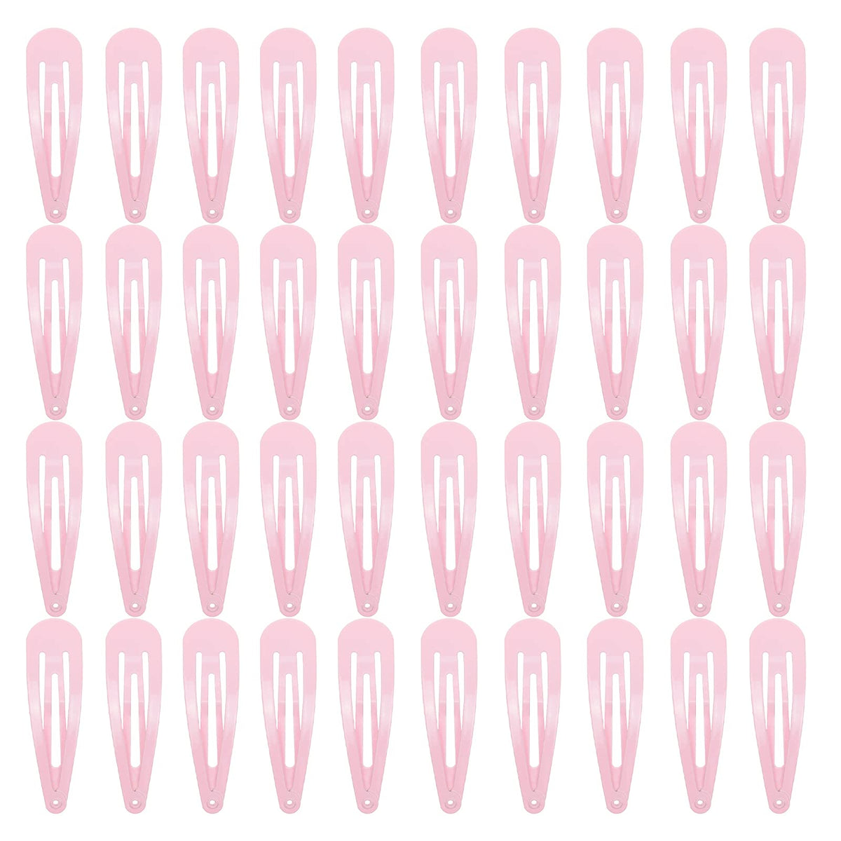 40 Pack Black 2 Inch Barrettes Women Metal Snap Hair Clips Accessories