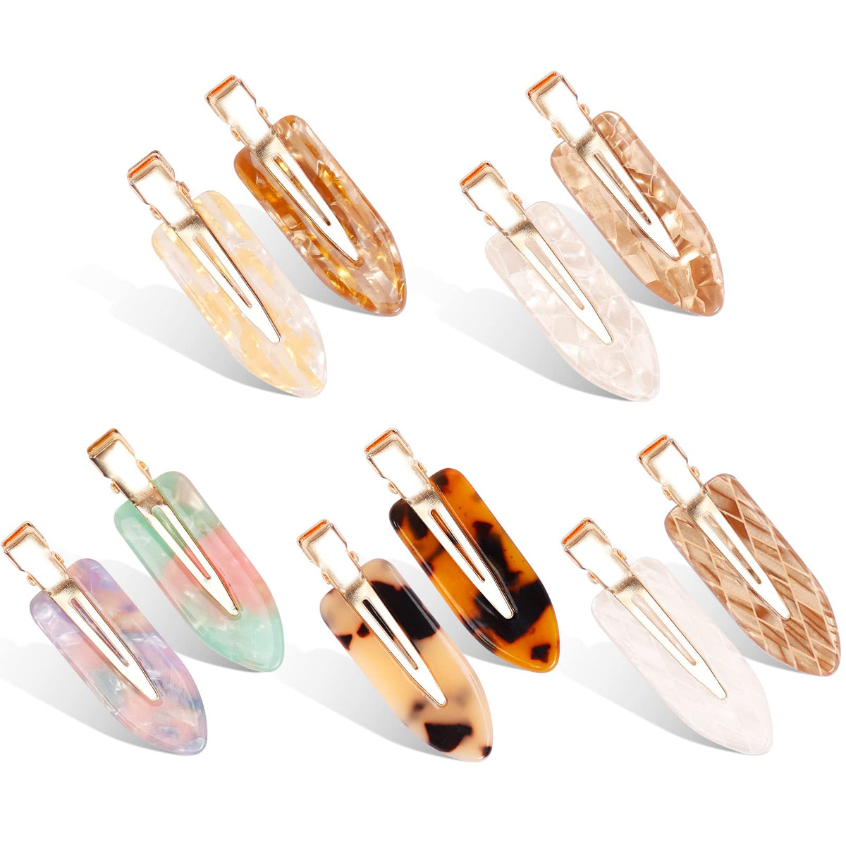 KesaPlan 9PCS No Bend Checkerboard Creaseless Hair Clips for Makeup Women