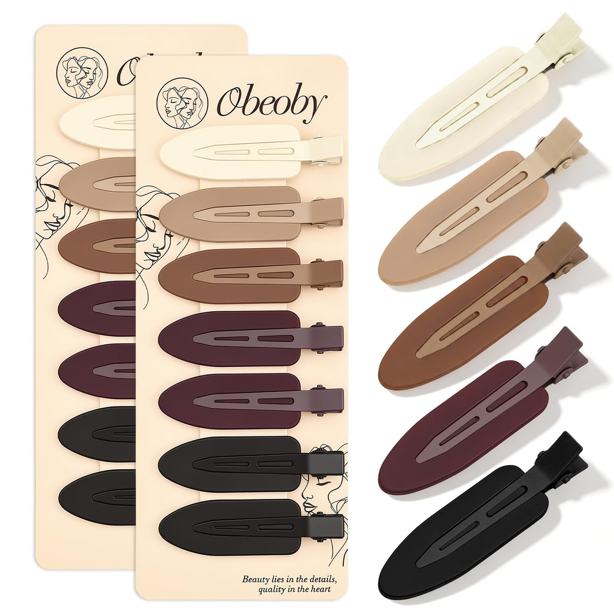 obeoby 14 Pcs No Crease Hair Clips For Women Girls Makeup Styling, 2.36 In