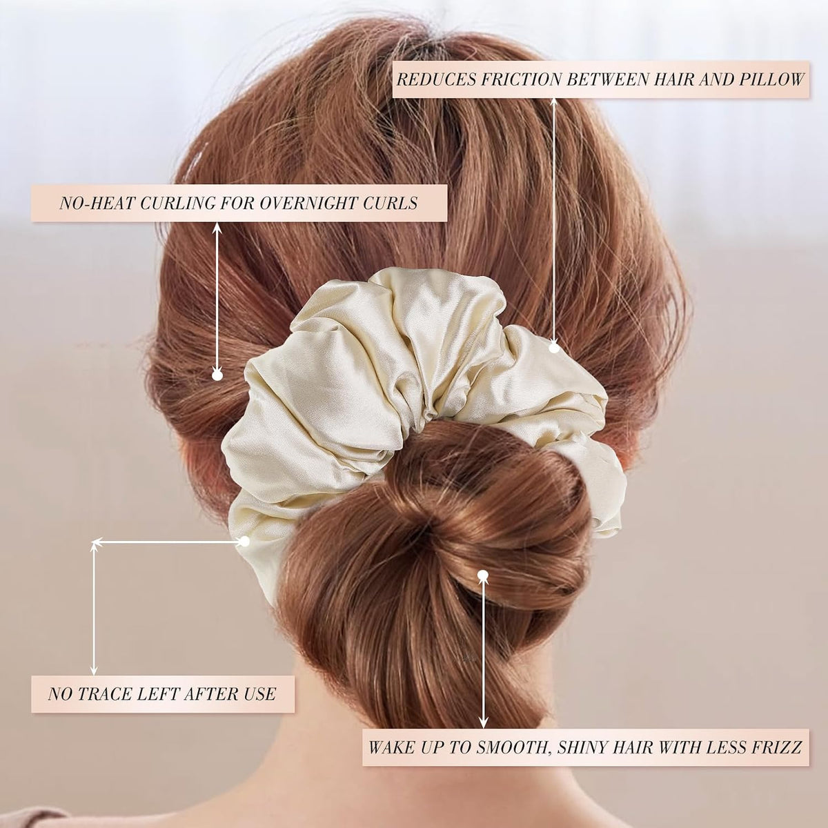 3 Pcs Large Satin Scrunchies, 6 Inch Hair Ties For Thick Curly Hair