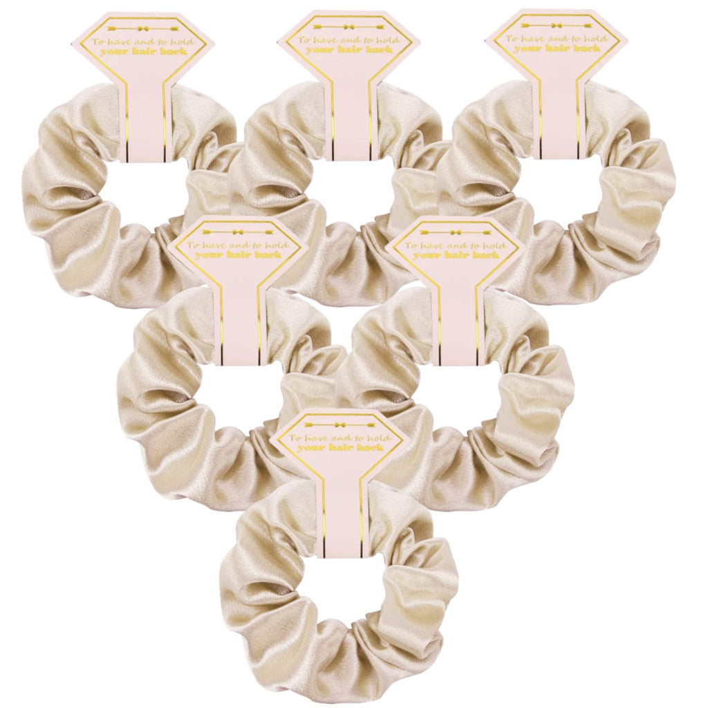 Satin Bridesmaid Scrunchies Bachelorette Hair Ties Set of 6 Bridal Shower No Damage Hairties ideas Gift for Wedding Party Favors Bridesmaid Proposal Gifts (Dusty Blue)