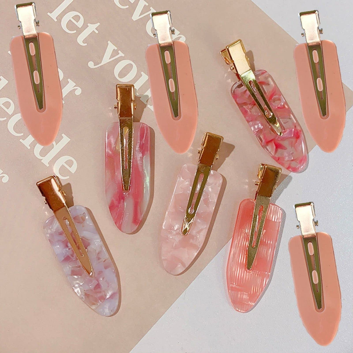 Large No Crease Hair Clips No bend Hair Clips for Women Acrylic Resin Flat Clip Flat Bangs Waves Duck Bill Clips No Hair Barrettes for Women Girls