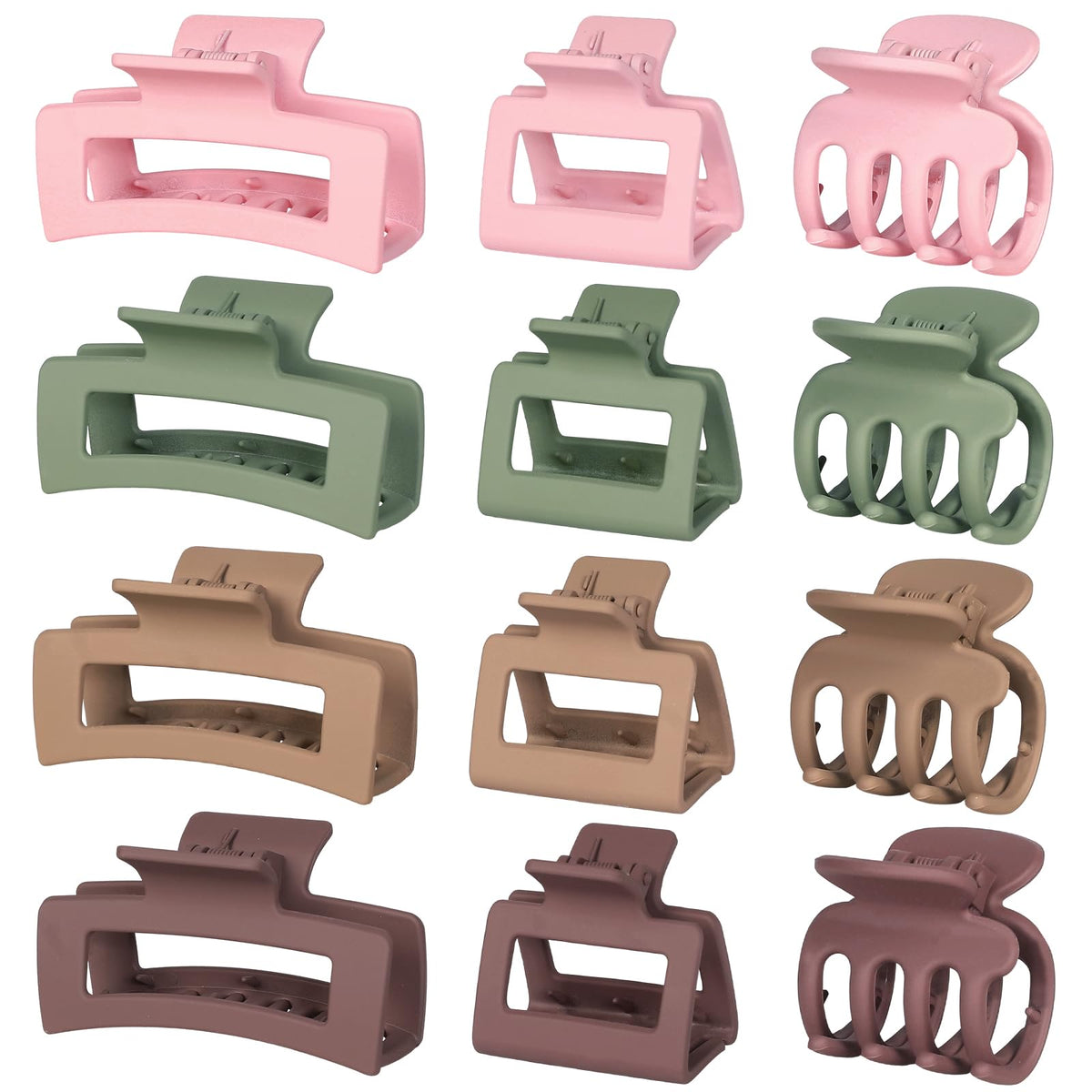SMKSL 12 Pcs Hair Claw Clips for Women & Girls 3 Styles Hair Accessories