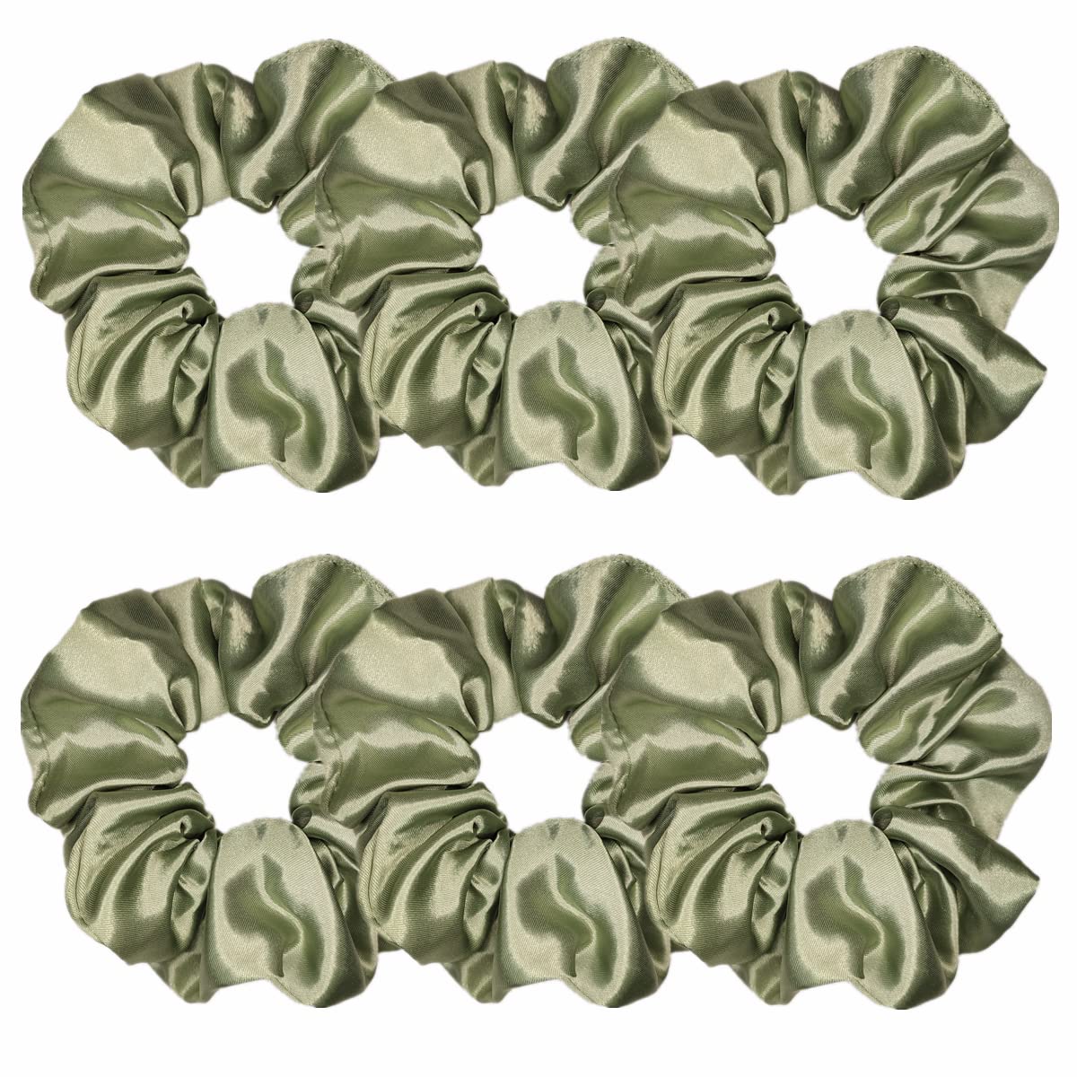 Sufermoe 6 Pcs Satin Silk Hair Scrunchies, 4.5 Inch, Dark Brown, Hair Accessories for Women and Girls