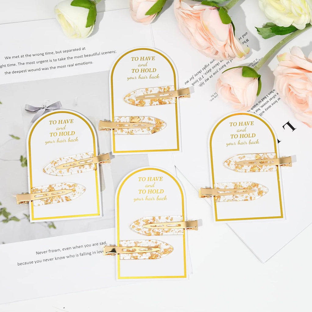 8PCS No Bend Hair Clips Bridesmaid No Crease Hair Clips Gold Glitter Makeup Creaseless HairClips Styling Hair accessories for Bride Women Girls