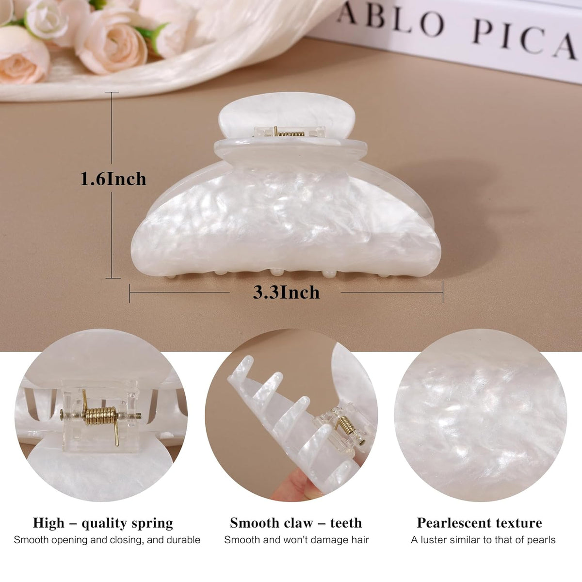 5Pcs Hair Claw Clips Medium Hair Clips for Thick/Thin Hair Strong Hold Non-slip Hair Jaw Clamp Styling Hair Accessories for Women and Girls