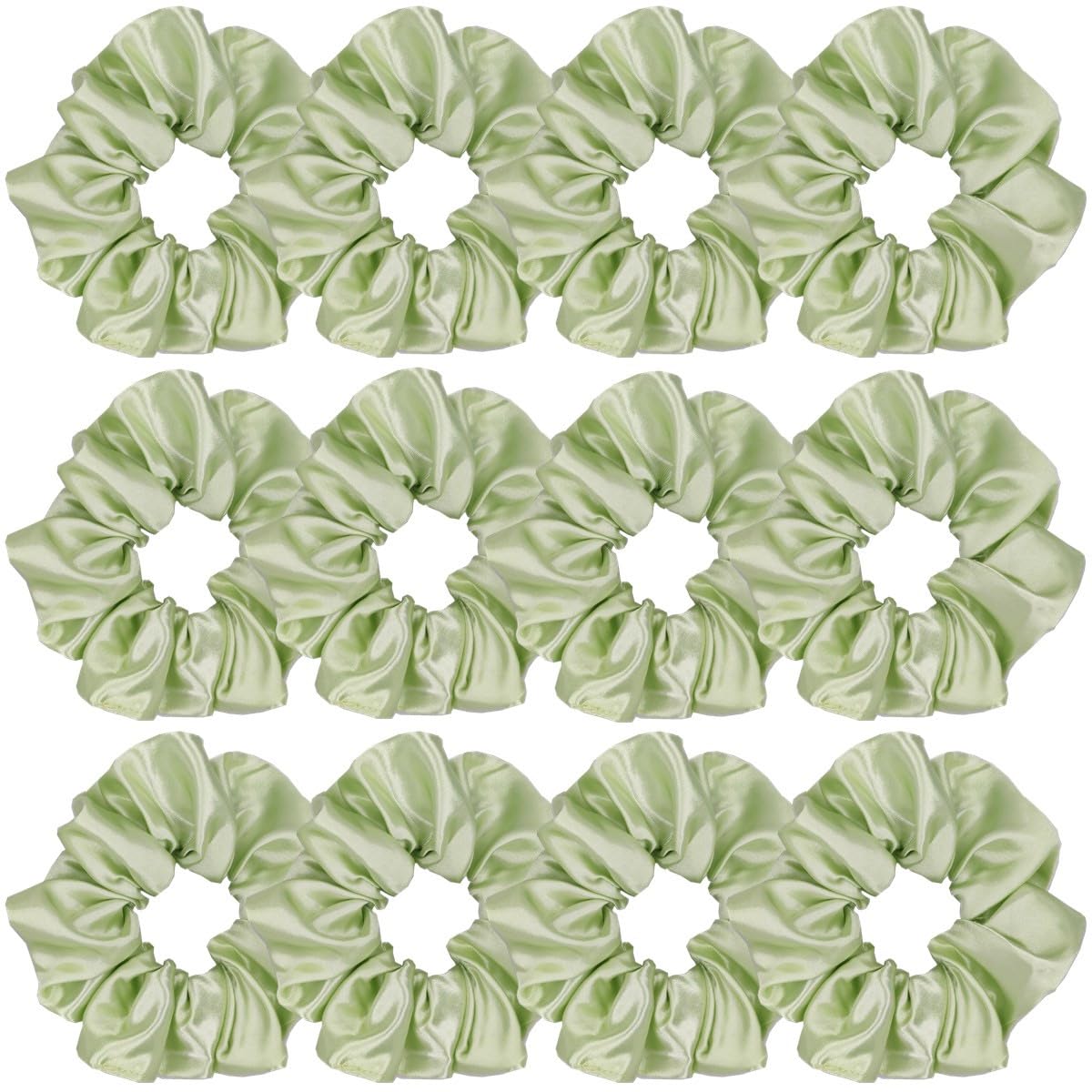 12 Pcs Satin Silk Scrunchies Soft Hair Ties Fashion Hair Bands Hair Bow Ropes Elastic Bracelets Ponytail Holders Hair Accessories for Women Girls (4.5 Inch, Assorted Multi-color)