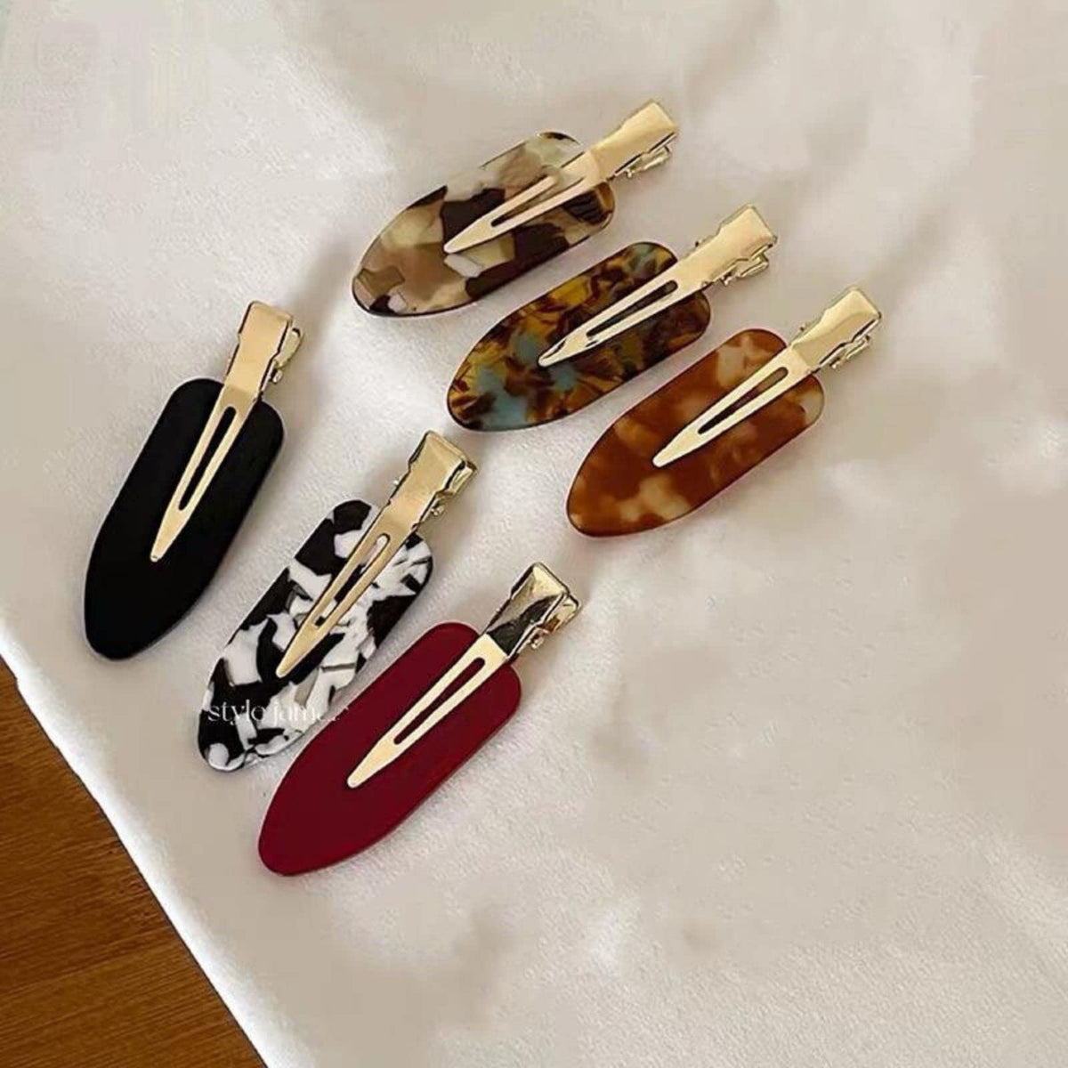 Large No Crease Hair Clips No bend Hair Clips for Women Acrylic Resin Flat Clip Flat Bangs Waves Duck Bill Clips No Hair Barrettes for Women Girls
