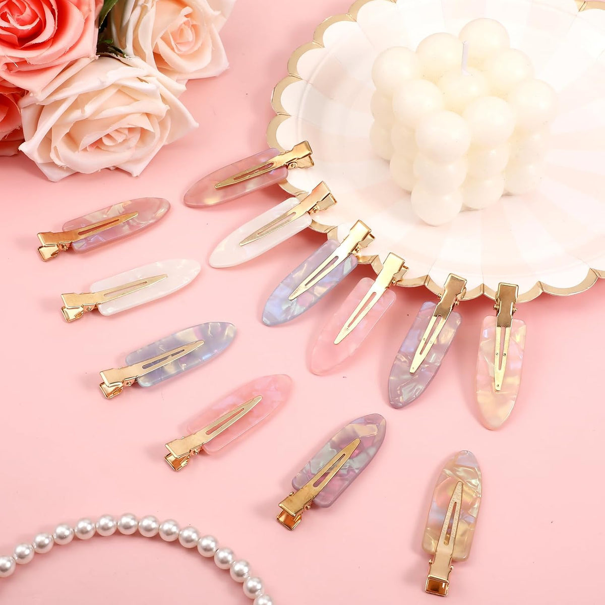 12 Pack Creaseless Hair Clips No Crease Hair Clips Colorful No Bend Hairclips Flat Duckbill Clip Flat Hairclip Alligator Hair-Barrette Makeup Hair-Clip Salon Hairstyle Accessories for Women Girls