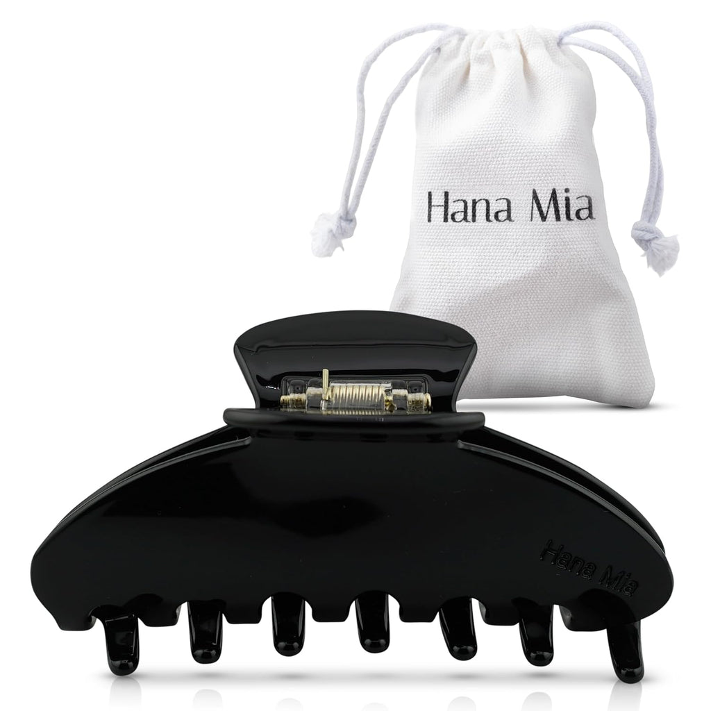 Luxury Black Claw Clip for Women | Our Large 4 Inch Hair Clip Creates Beautiful Half Ups, Secure Updos & Chic Daily Styles | Premium Acetate Claw with Secure Hold & Snag Free Teeth for Easy Styling
