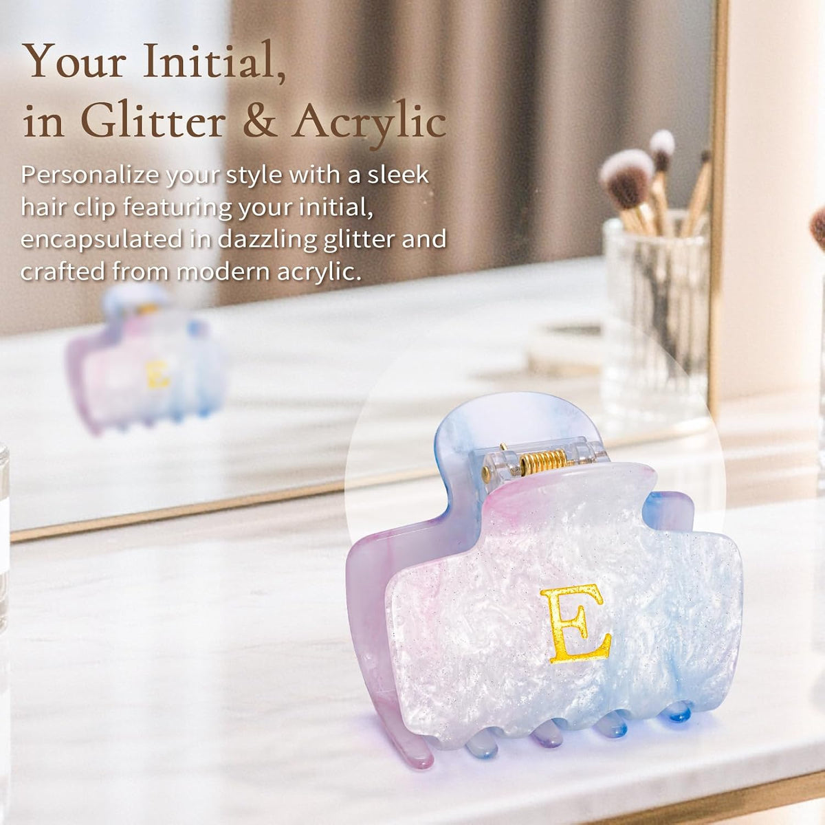 Gifts for Women Teen Girls,Small Initial Hair Clips - Lavender,A