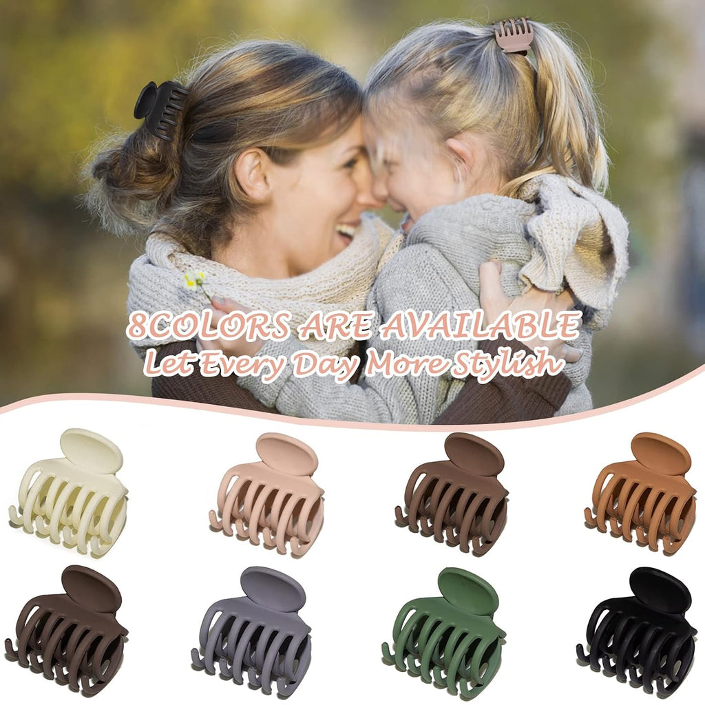 1.6" Matte Small Double Row Teeth Hair Clips for Women Hair Claw Clips