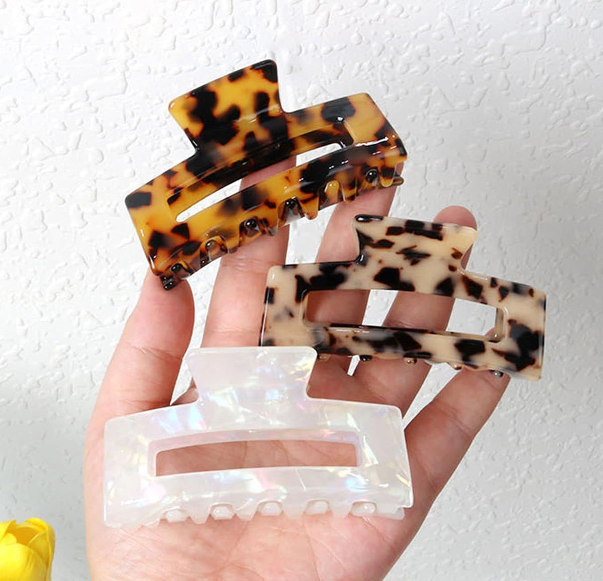 4Pcs Hair Claw Clips, Acetate Hair Banana Barrettes, French Butterfly Jaw