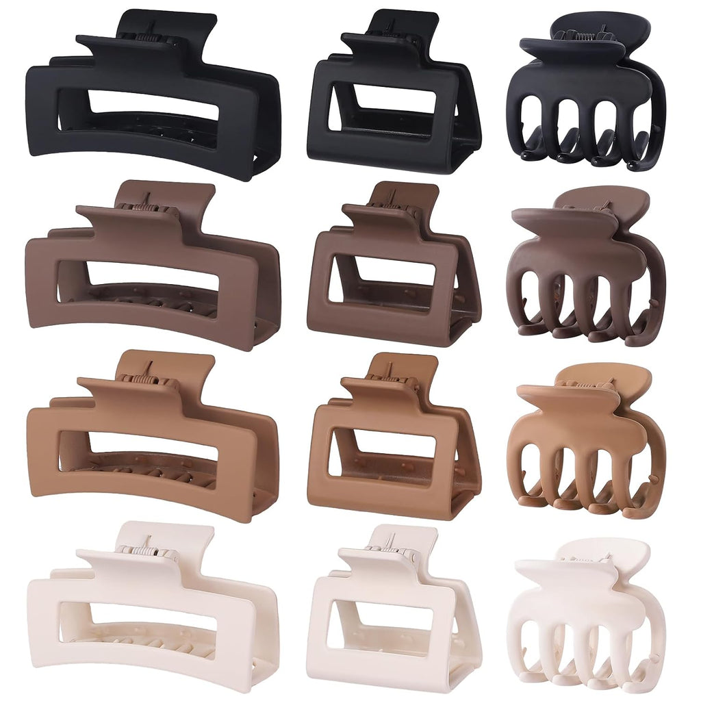 SMKSL 12 Pcs Hair Claw Clips for Women & Girls 3 Styles Hair Accessories