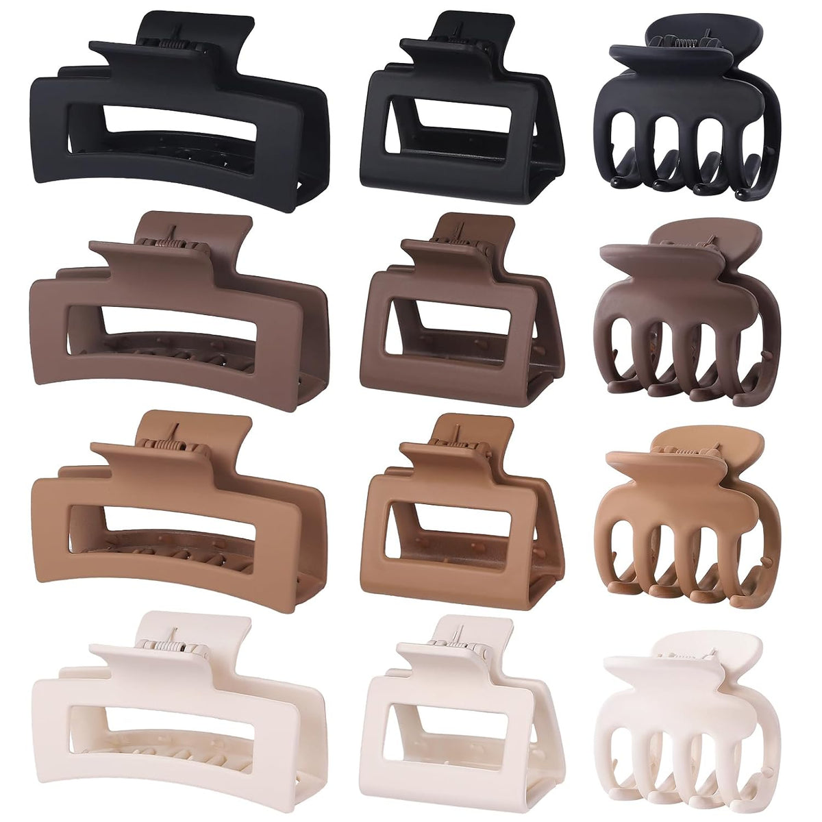 SMKSL 12 Pcs Hair Claw Clips for Women & Girls 3 Styles Hair Accessories