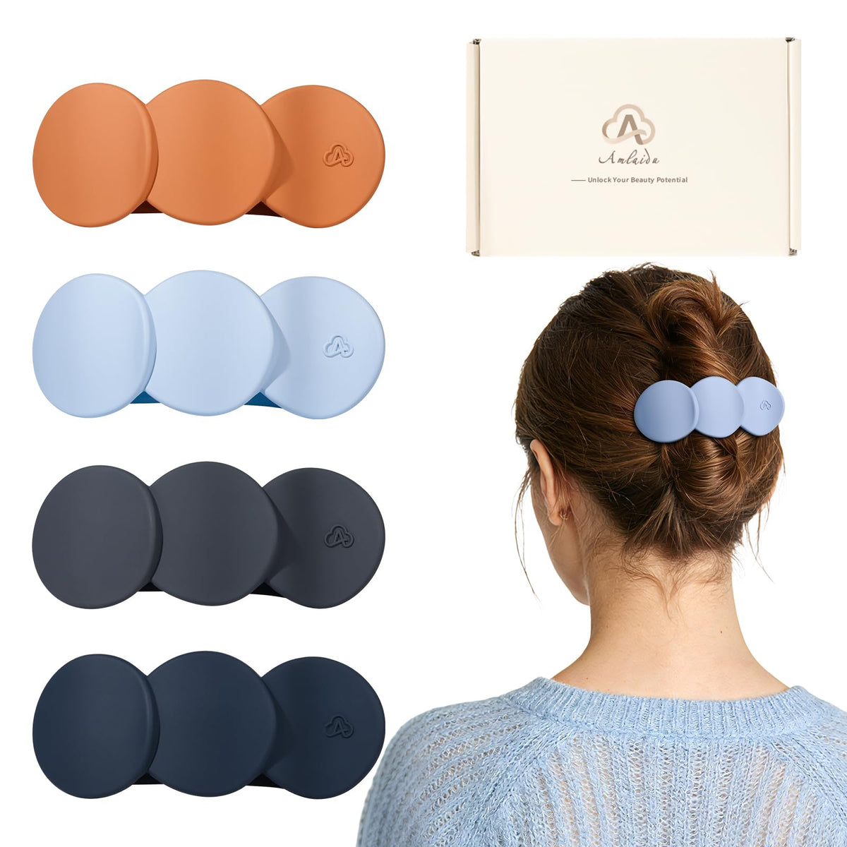 Medium Flat Hair Clips for Women, Claw Clips for Thick Thin Hair