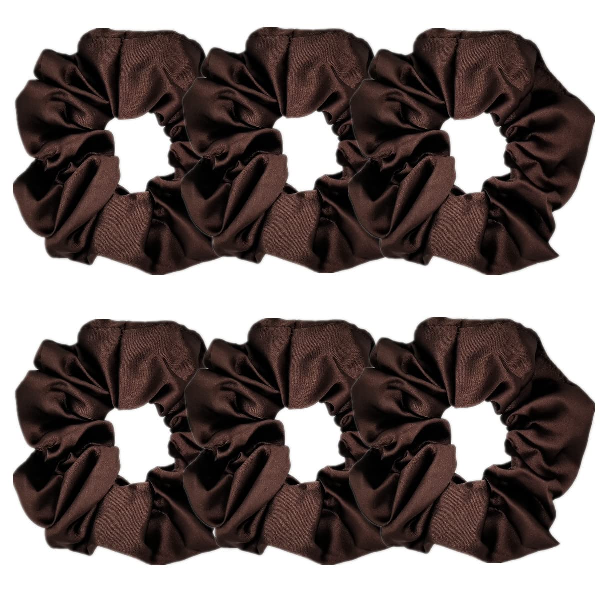 Sufermoe 6 Pcs Satin Silk Hair Scrunchies, 6 Classic Colors, Soft Hair Ties, Fashion Hair Bands, Hair Bow Ropes, Hair Elastic Ponytail Holders for Women and Girls, 4.5 Inch