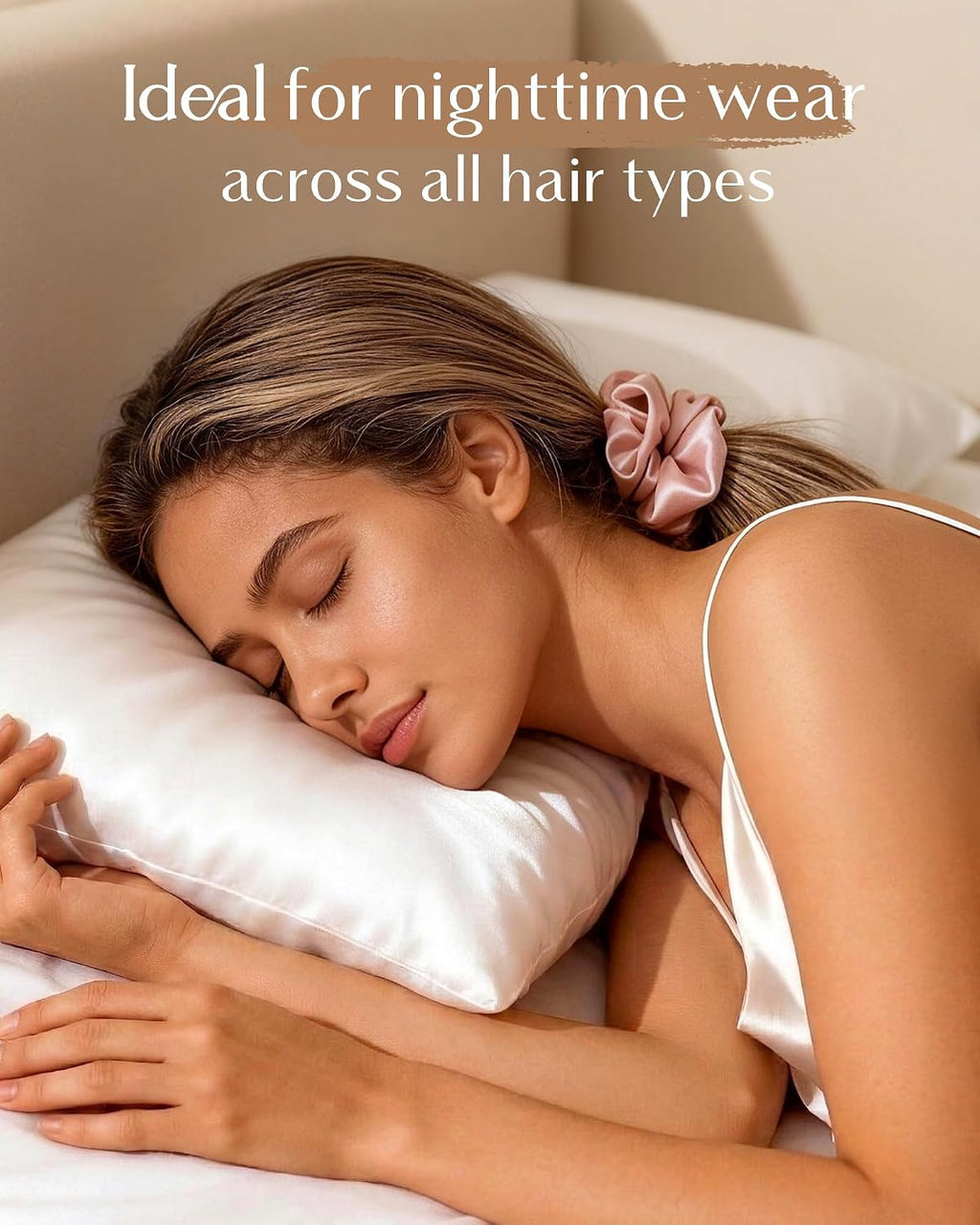 Yanibest 8 Pcs Satin Scrunchies - Silk Feeling Scrunchies Ponytail Holders