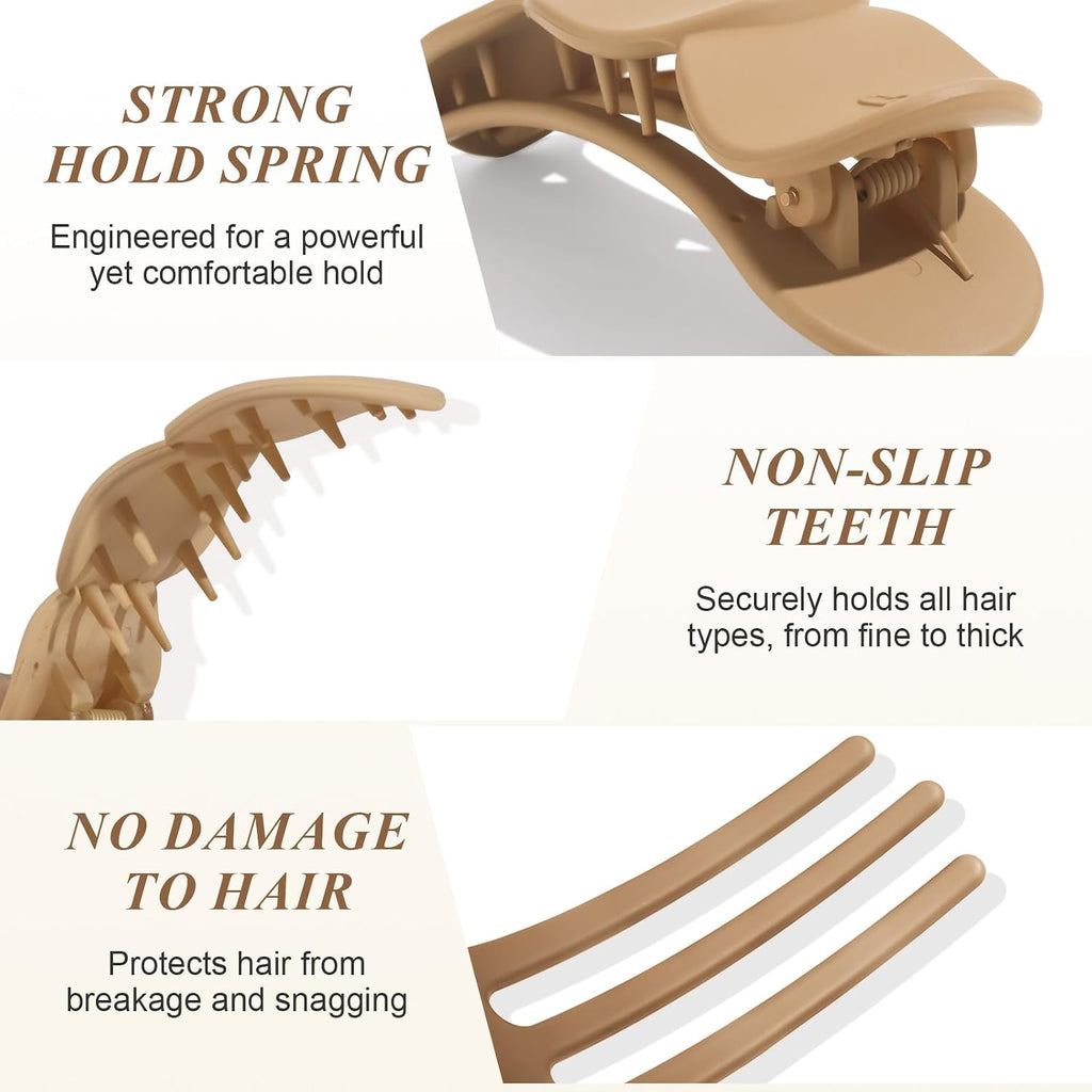Medium Flat Hair Clips for Women, Claw Clips for Thick Thin Hair