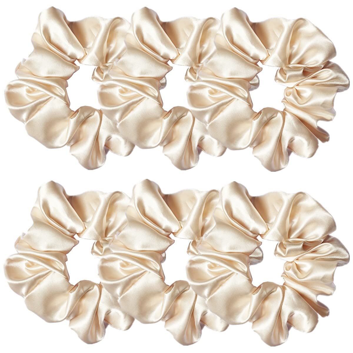 Sufermoe 6 Pcs Satin Silk Hair Scrunchies, 4.5 Inch, Dark Brown, Hair Accessories for Women and Girls