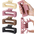Auseibeely 4 Pack 5 Inch Extra Large Claw Clips for Thick Hair, Jumbo Tortoise Shell Claw Clip for Hat, Big Square Hair Clips for Thick/Long/Curly Hair, Non-slip Baseball Jaw Accessories