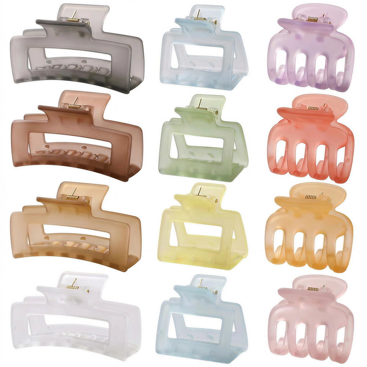 SMKSL 12 Pcs Hair Claw Clips for Women & Girls 3 Styles Hair Accessories