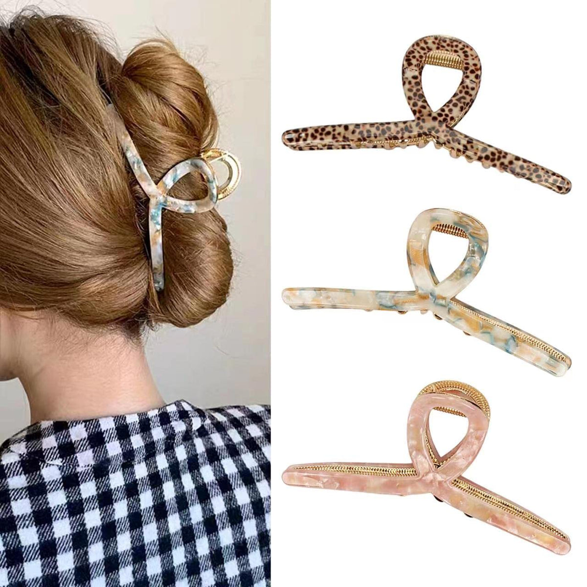Big Hair Claw Clips - Butterfly Hair Accessories for Women and Girls with Long, Thick Hair - Large 5.1 Jelly Clips, 4 Pcs, Mother's Day Gifts