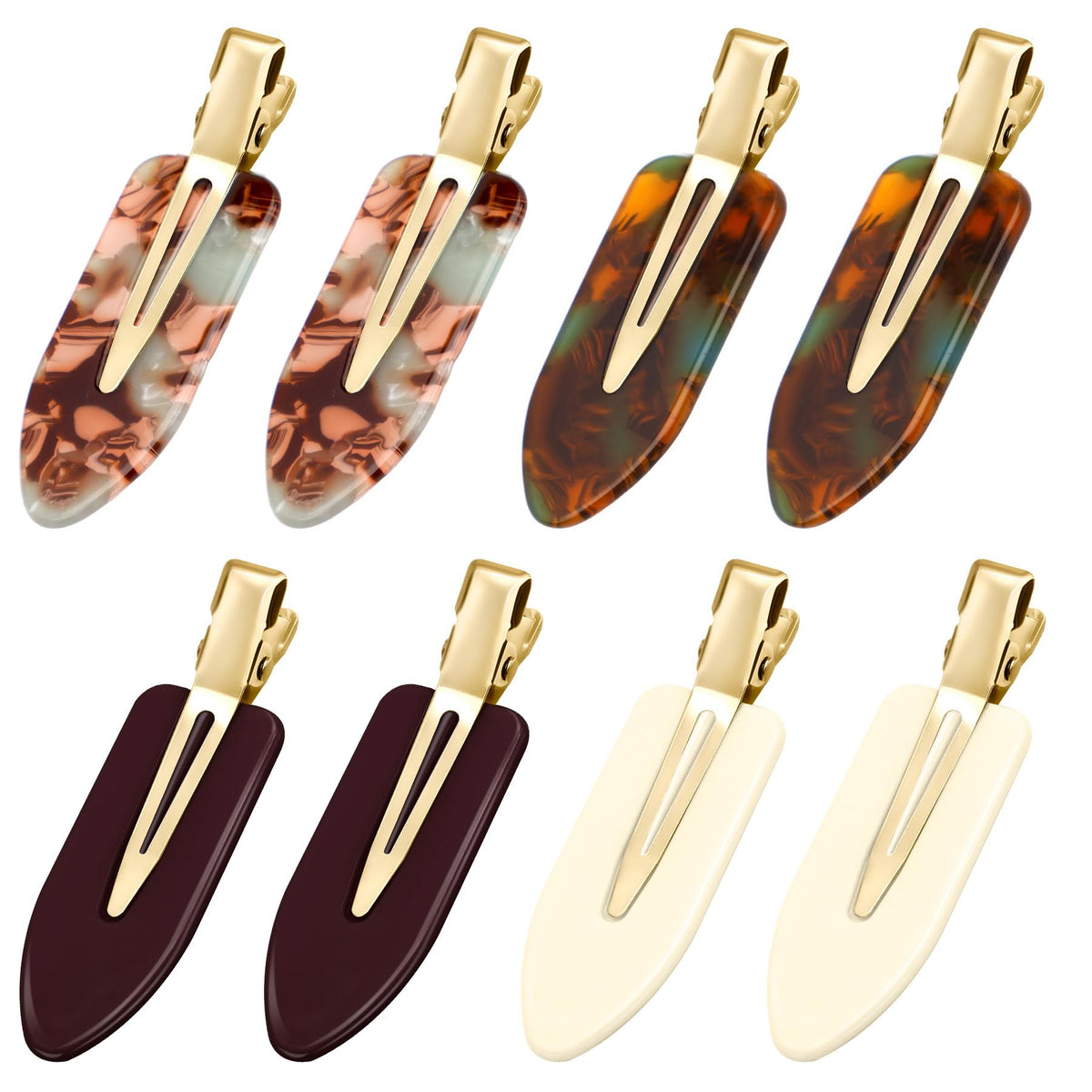 YIERSO 8 Pcs No Bend Hair Clips No Crease Makeup Duckbill Clip for Women