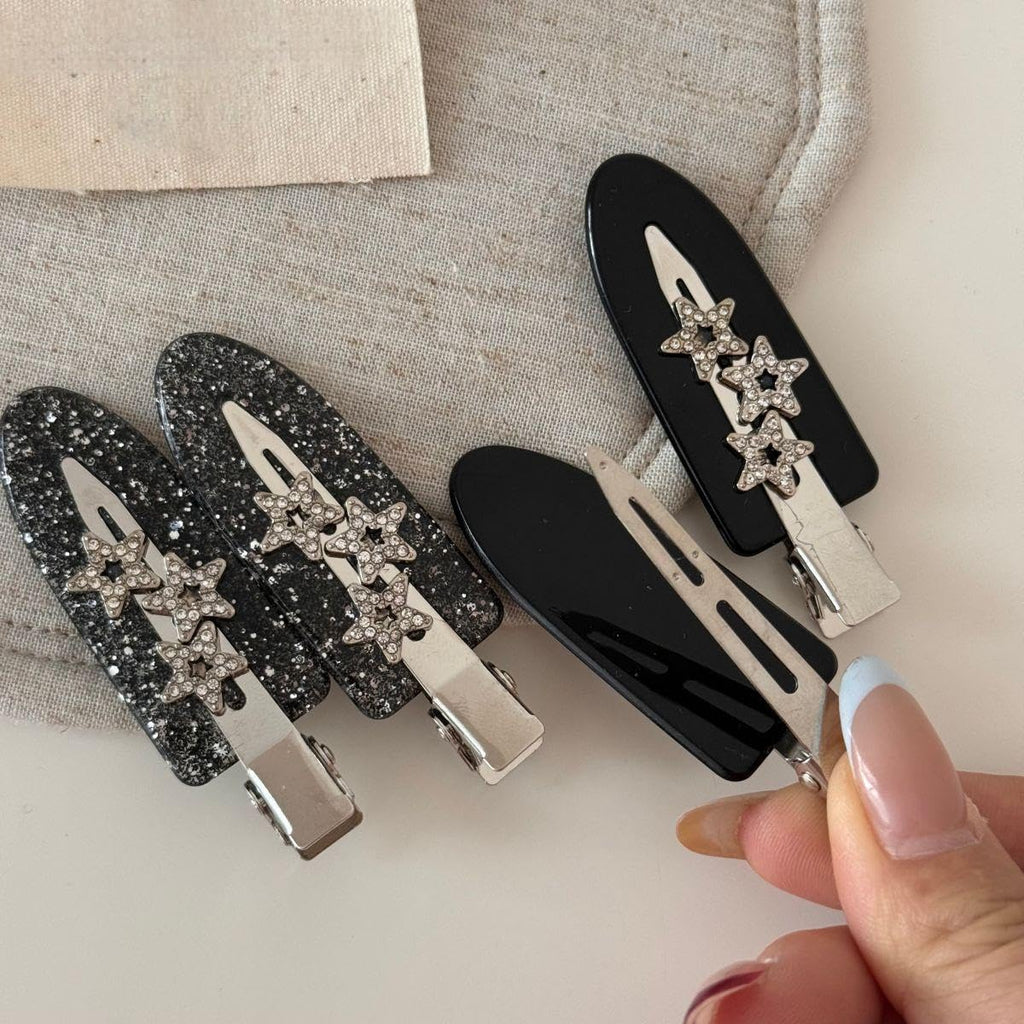 4PCS Creaseless Hair Clips No bend No Crease Hair Clip Makeup Clips for Women and Girls Flat Hair Clips for Hairstyling Salon Silver Handle (A)