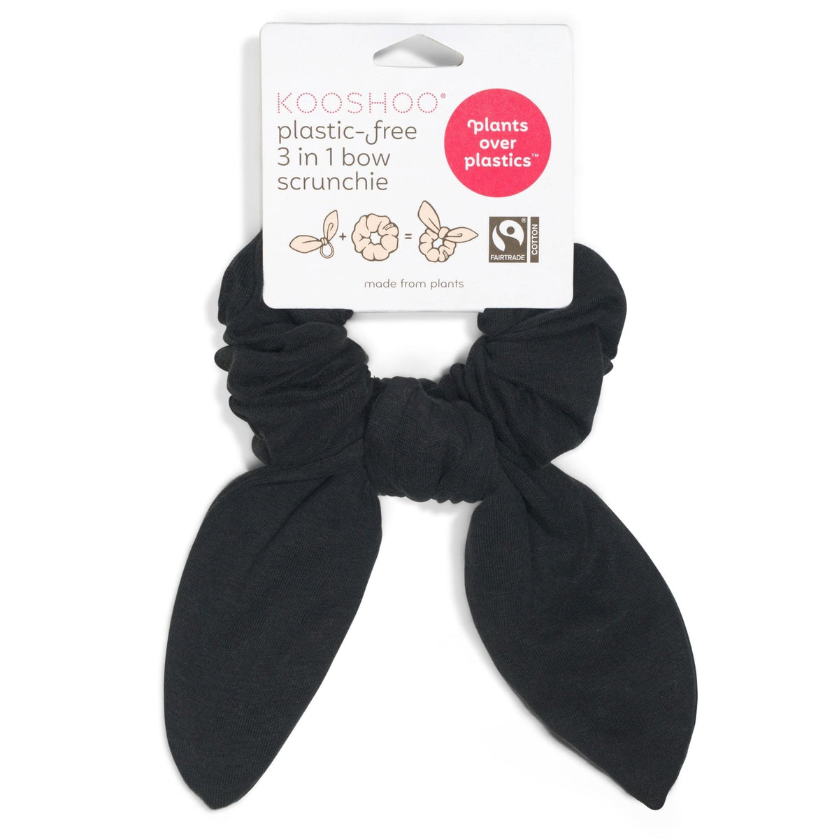 KOOSHOO Scrunchies - Organic Cotton Scrunchie Set Made from Plants - Washable, Durable, No-Damage Accessories for All Hair Types - Fair Trade, Ethically Made, Vegan - 2ct - Macchiato Brown
