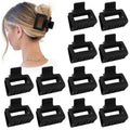 Sisiaipu 2 Inch Medium Hair Claw Clips 12 Pcs Square Hair Clips for Thin Hair Matte Nonslip Acrylic Banana Jaw Clips Bulk Hair Accessories for women and Girls - Colorful