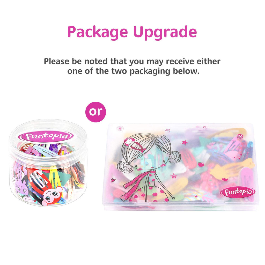Hair Clips for Girls, Funtopia 100Pcs Snap Barrettes for Kids Teens Women