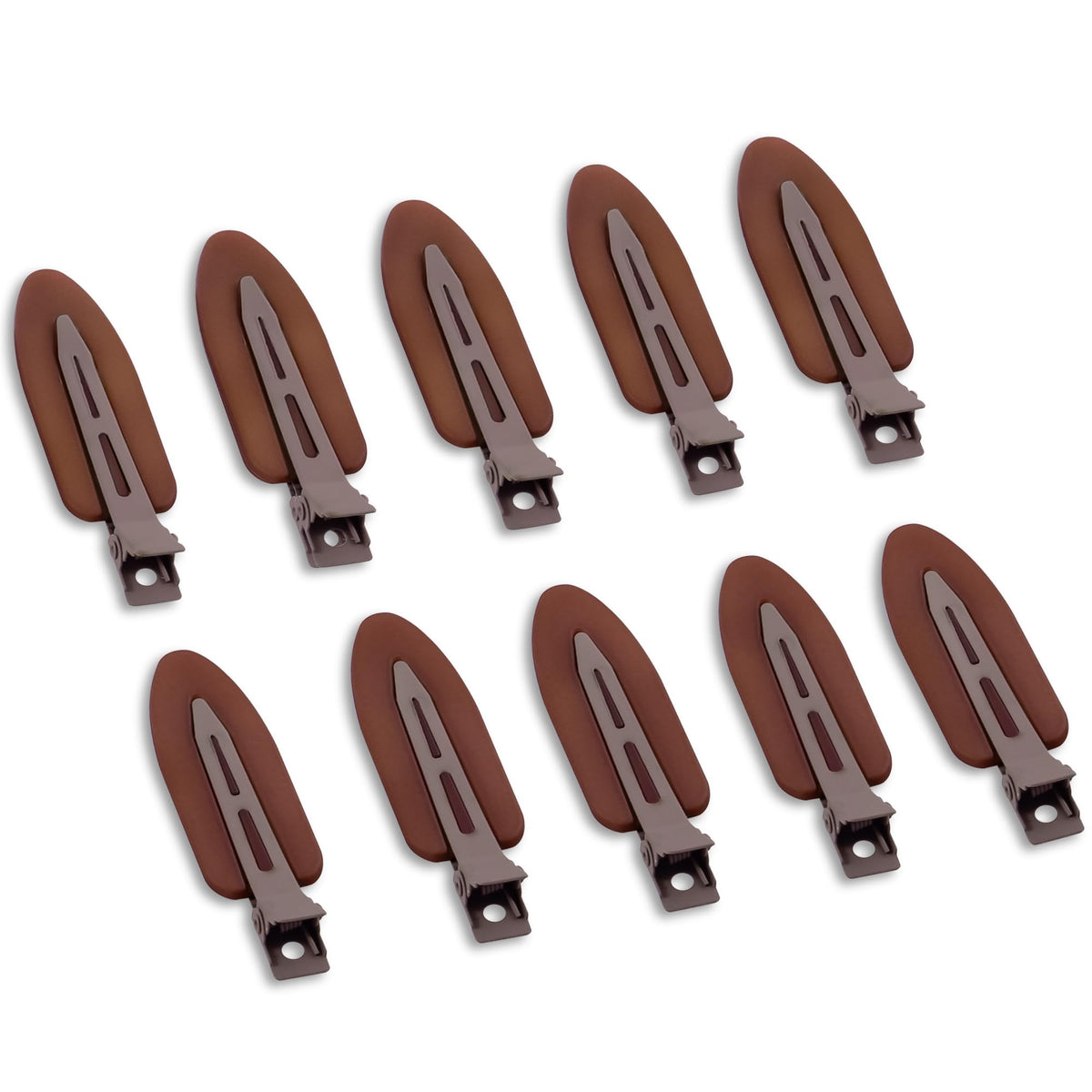 10 Pcs Creaseless No Crease No Bend Flat Hair Clips For Styling Non Slip Makeup Clips For Women Salon Hairstyle,Matte Black Brown Beige