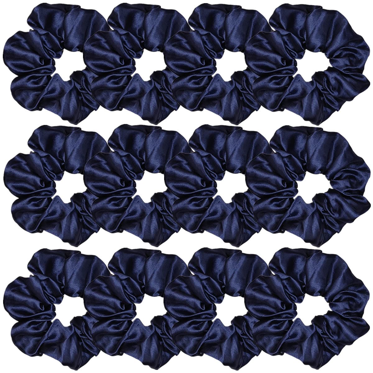 12 Pcs Satin Silk Scrunchies Soft Hair Ties Fashion Hair Bands Hair Bow Ropes Elastic Bracelets Ponytail Holders Hair Accessories for Women Girls (4.5 Inch, Assorted Multi-color)