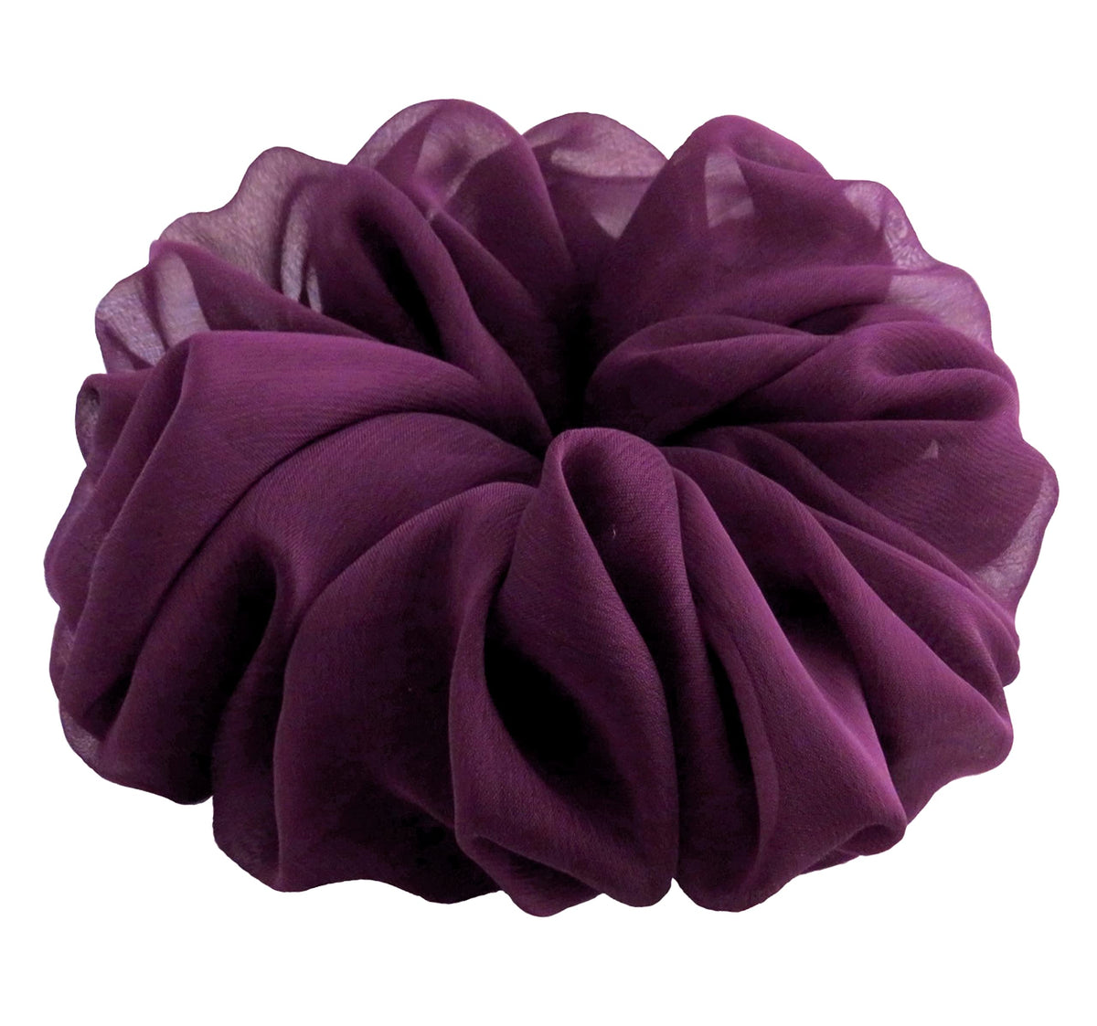 38 Colors Available, Soft Sheer Chiffon Big Hair Scrunchies (Black)