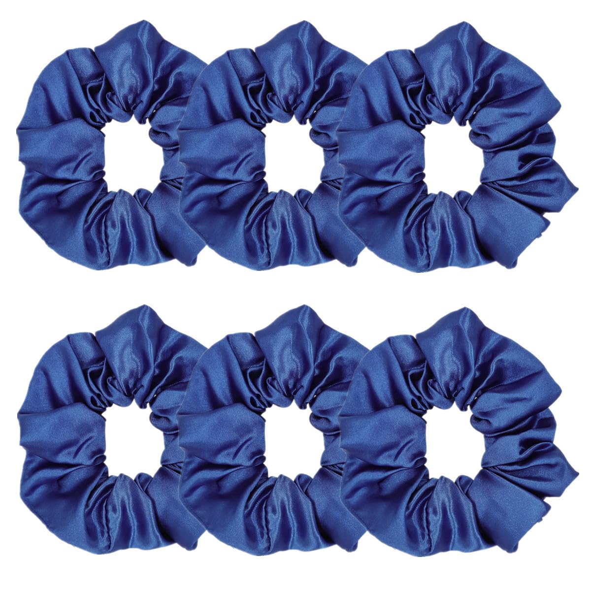 Sufermoe 6 Pcs Satin Silk Hair Scrunchies, 4.5 Inch, Dark Brown, Hair Accessories for Women and Girls