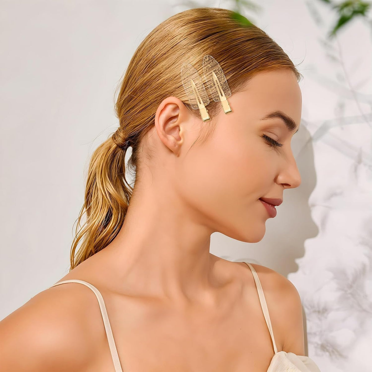 Psyqtsuary 20 Pcs No Crease Hair Clips - Gold, Modern, Glitter, Formal, Unisex - 20 Count (Pack of 20) - Wedding, Birthday, Christmas - Plastic, Rectangular, Normal Hair Type