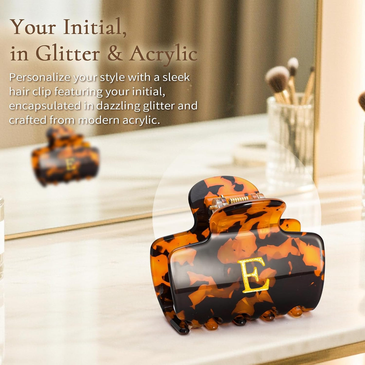 Gifts for Women Teen Girls,Small Initial Hair Clips - Tortoise,A