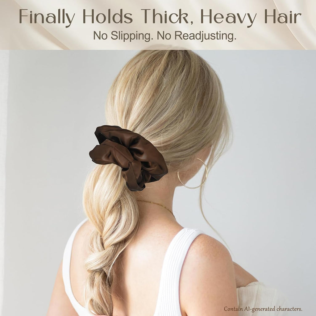 7" Large Satin Scrunchies for Women, Big Hair Scrunchies for Thick Hair