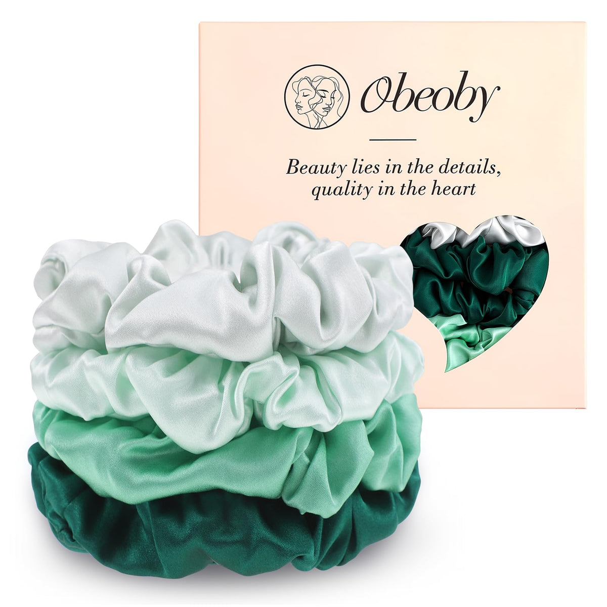 4 Pcs Mulberry Silk Scrunchies for Hair Sleep, No Damag Frizz Control