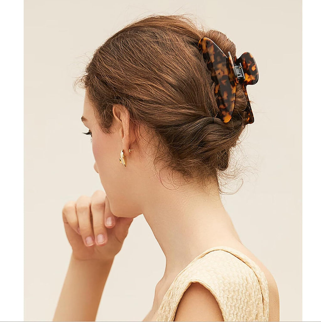 2 Pcs Large Hair Claw Clips Tortoise Shell Big Claw Hair Clips for Thick Hair Strong Hold No Slip Grip Hair Jaw Clips for Women
