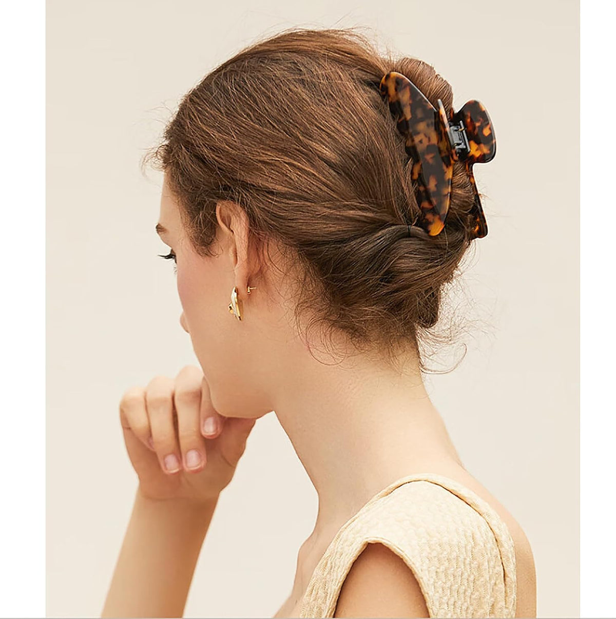 2 Pcs Large Hair Claw Clips Tortoise Shell Big Claw Hair Clips for Thick Hair Strong Hold No Slip Grip Hair Jaw Clips for Women