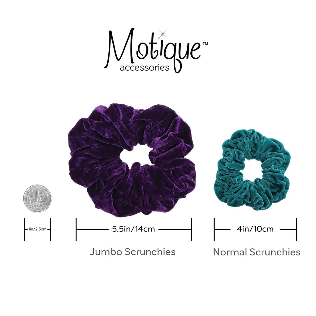 Motique Accessories Jumbo Velvet Scrunchie for Women, Black