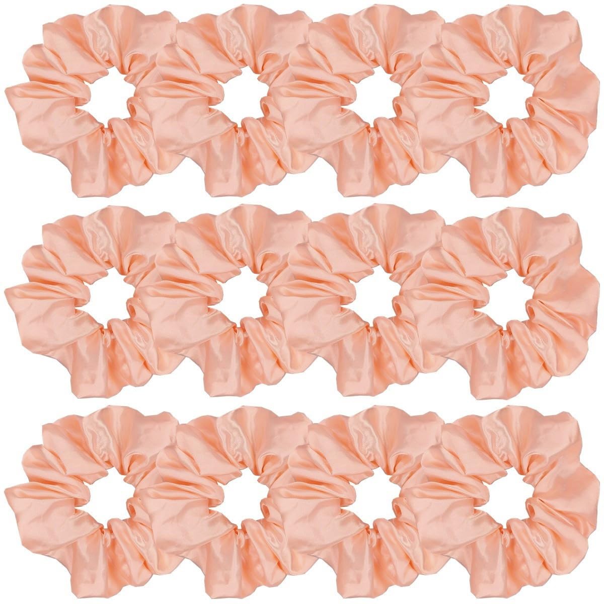 12 Pcs Satin Silk Scrunchies Soft Hair Ties Fashion Hair Bands Hair Bow Ropes Elastic Bracelets Ponytail Holders Hair Accessories for Women Girls (4.5 Inch, Assorted Multi-color)