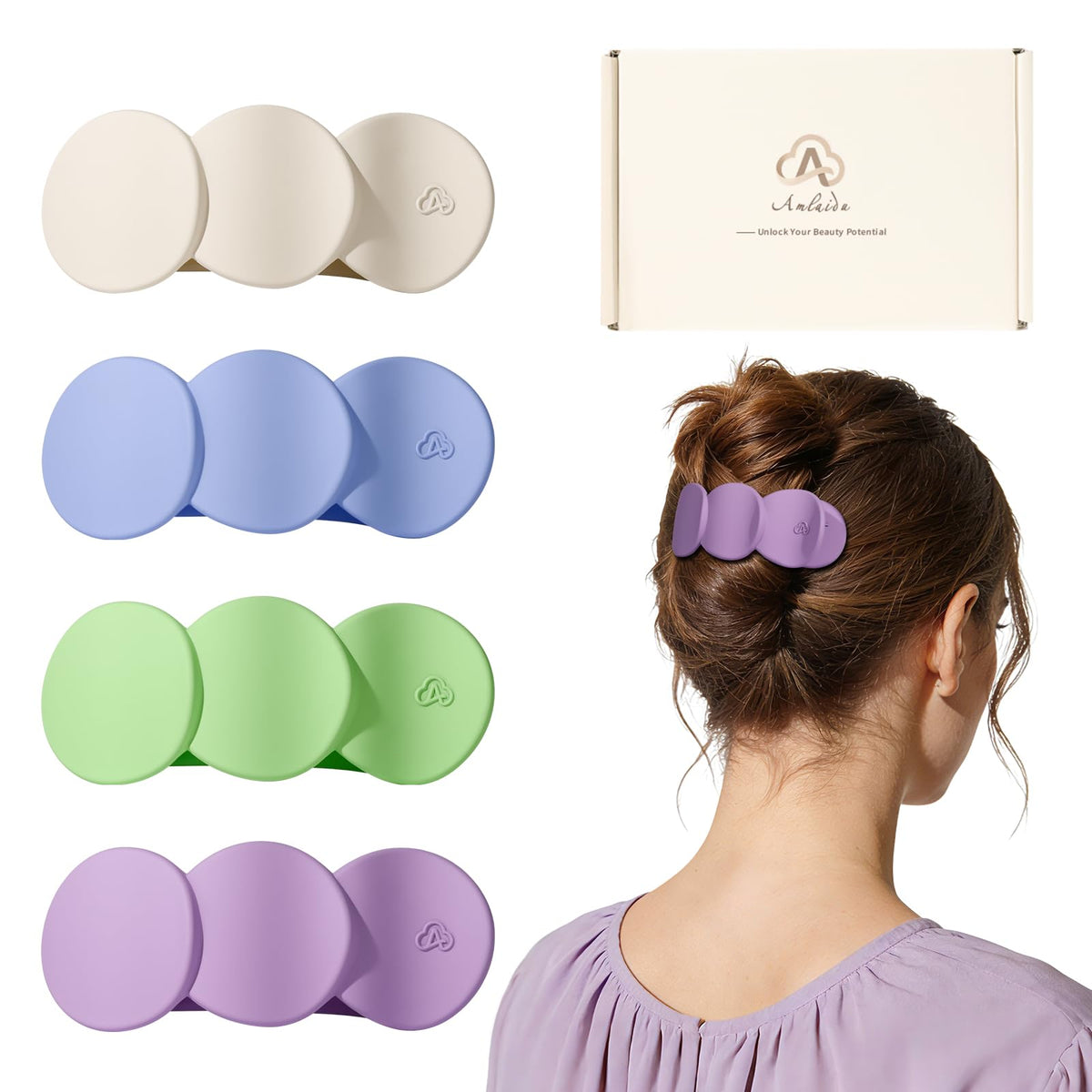 Medium Flat Hair Clips for Women, Claw Clips for Thick Thin Hair