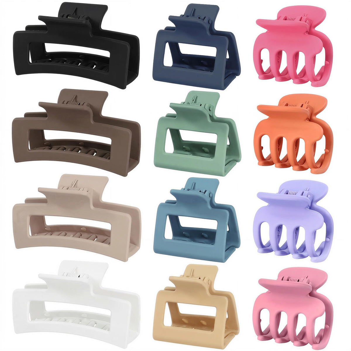 SMKSL 12 Pcs Hair Claw Clips for Women & Girls 3 Styles Hair Accessories